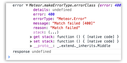 When we pass integers instead of strings we get an error