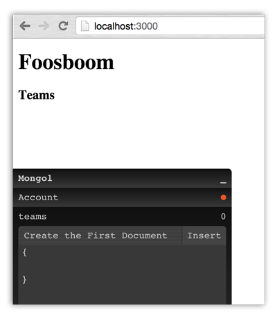 Minimongo is now empty because the client hasn't subscribed to any published data.\label