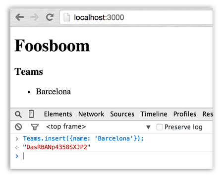 How to insert data with the console.\label